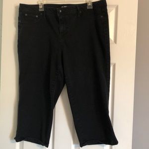 Black denim capris with some stretch